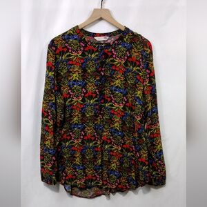 Old Navy Floral Tunic Top Womans XXL Cottagecore Peasant Retro 90s Y2K Casual